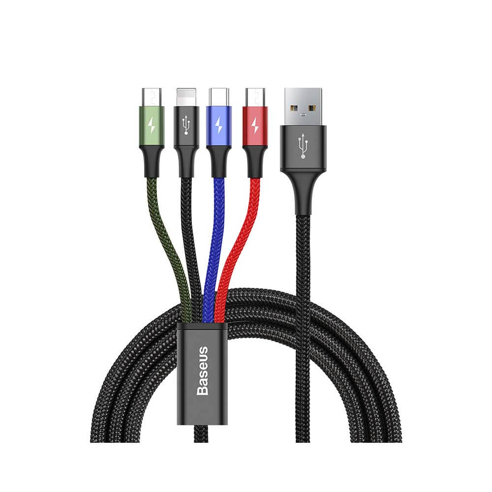 Baseus 4 in 1 Rapid Series Cable (2 Lightning, 1 Type C, 1 Micro USB)