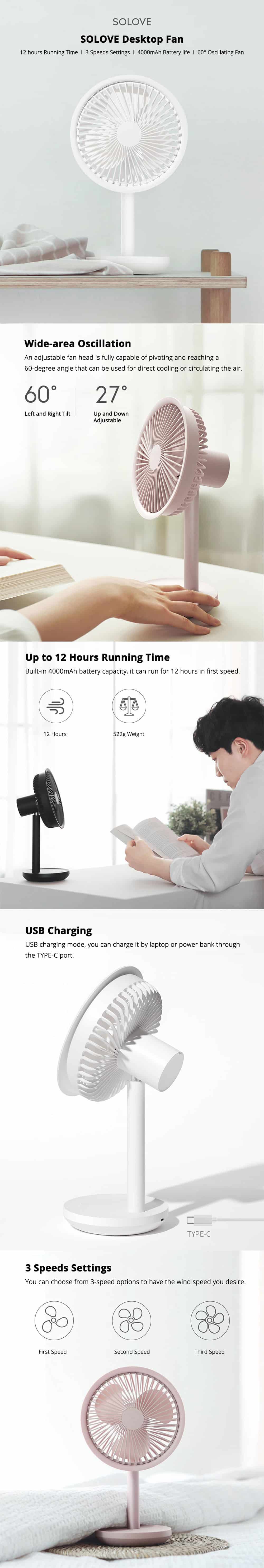 Xiaomi SOLOVE F5 Mini Desktop Stand Fan 4