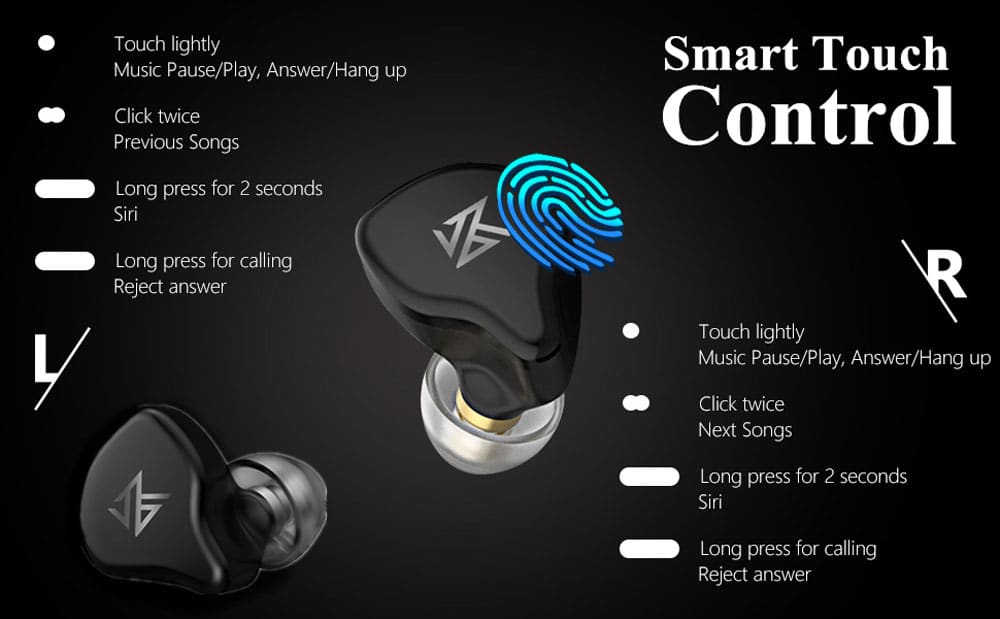 KZ S1D True Wireless Hybrid Technology Bluetooth 5.0 Earbuds 2 1