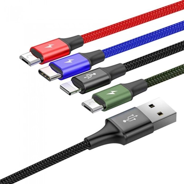 Baseus 4 in 1 Rapid Series Cable (2 Micro USB, 1 Type C, 1 Lightning)