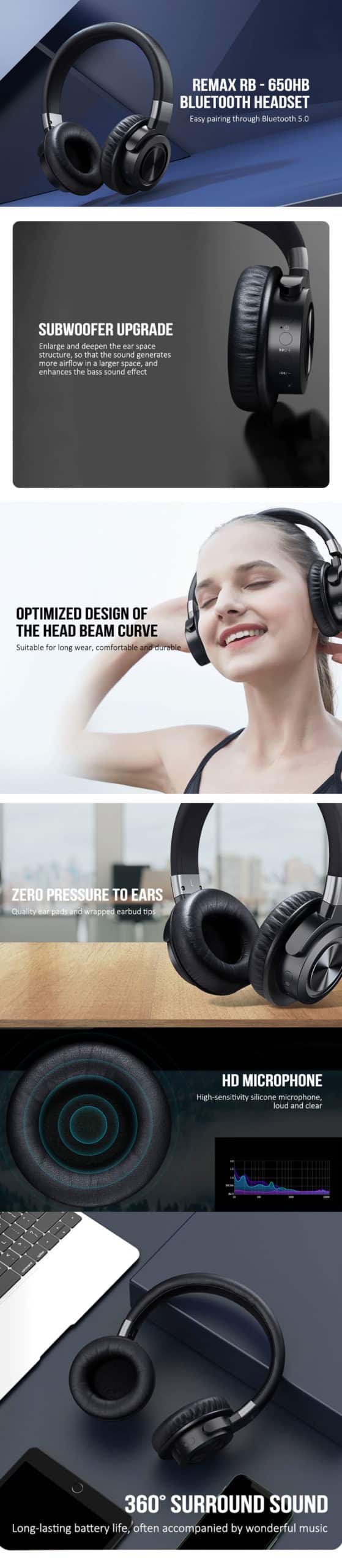 Remax RB 650HB Bluetooth 5.0 Headphone 1 scaled