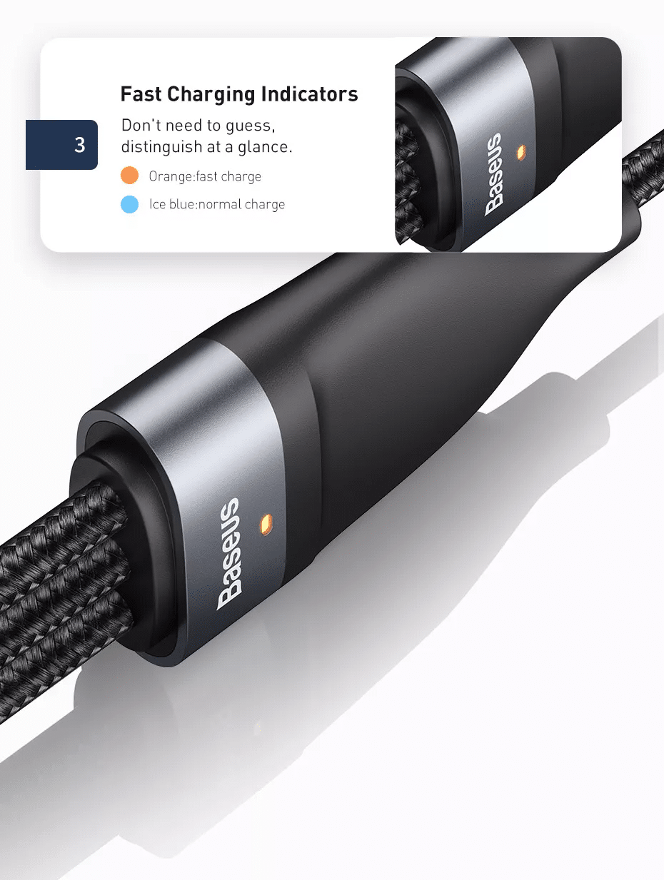 Baseus Flash Series Two for three Fast Charging 100W Data Cable 1 6
