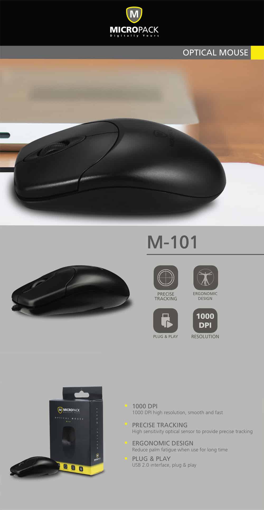 Micropack M101 Optical USB Mouse 2