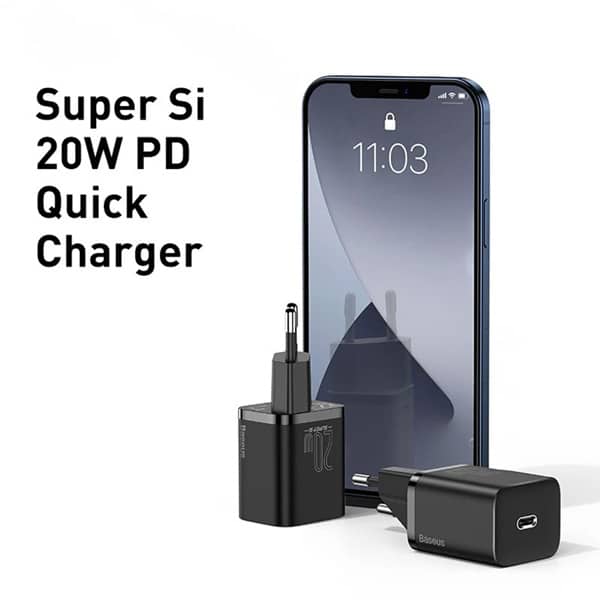 Baseus 20W PD Super Si Quick Charger With USB C to Lightning Cable 1M TZCCUP A01 Black 4