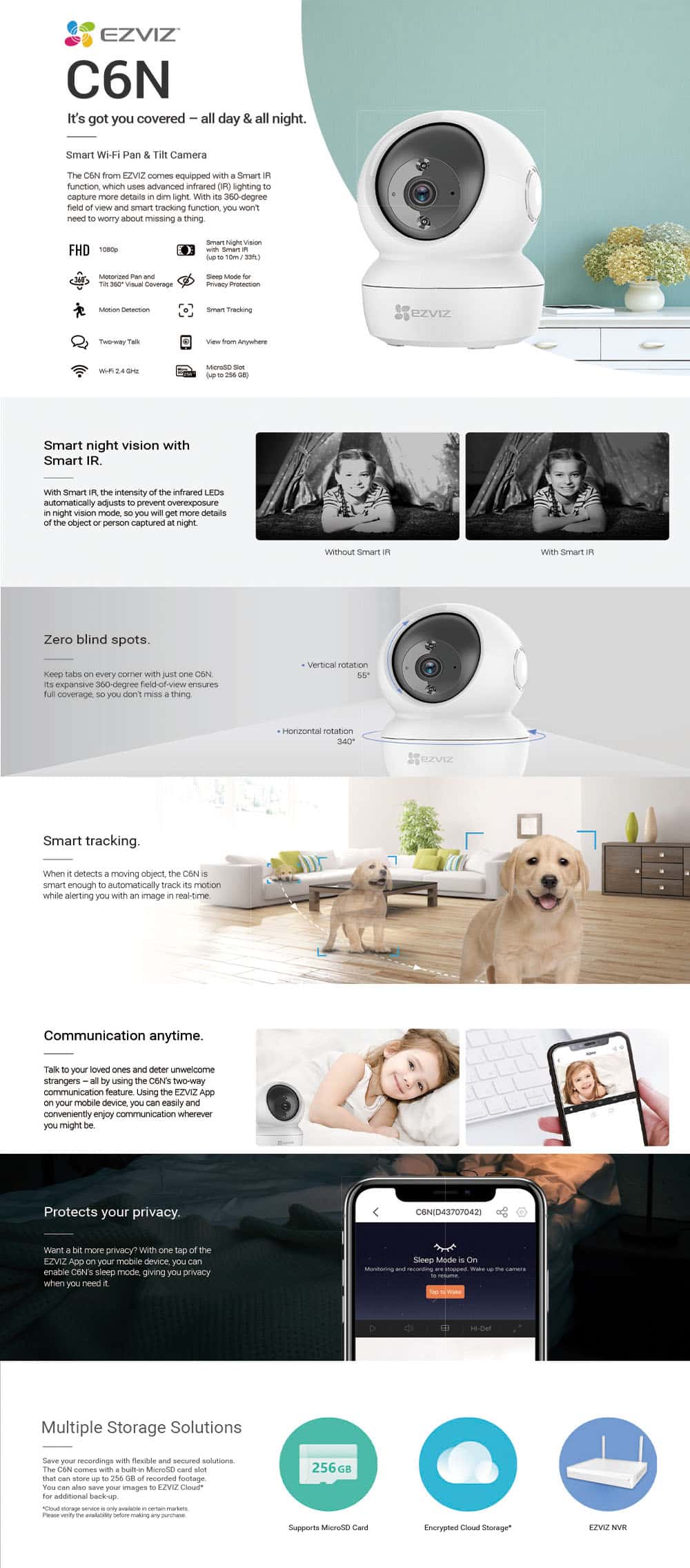EZVIZ C6N Home Security Camera 360° 1080p 3