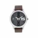 Fastrack NM38051SL05 Bold Grey Brown Leather Strap Watch