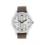 Fastrack NM38051SL06 Bold White Dial Leather Strap Watch