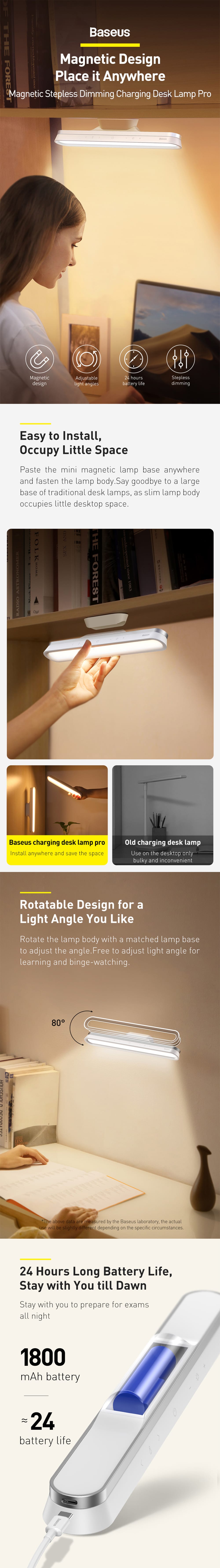 Baseus Magnetic Stepless Dimming Charging Desk Lamp 3