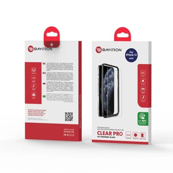 Baykron iPhone 12 Mini Antibacterial Clear HD Tempered Glass 20 004999 1