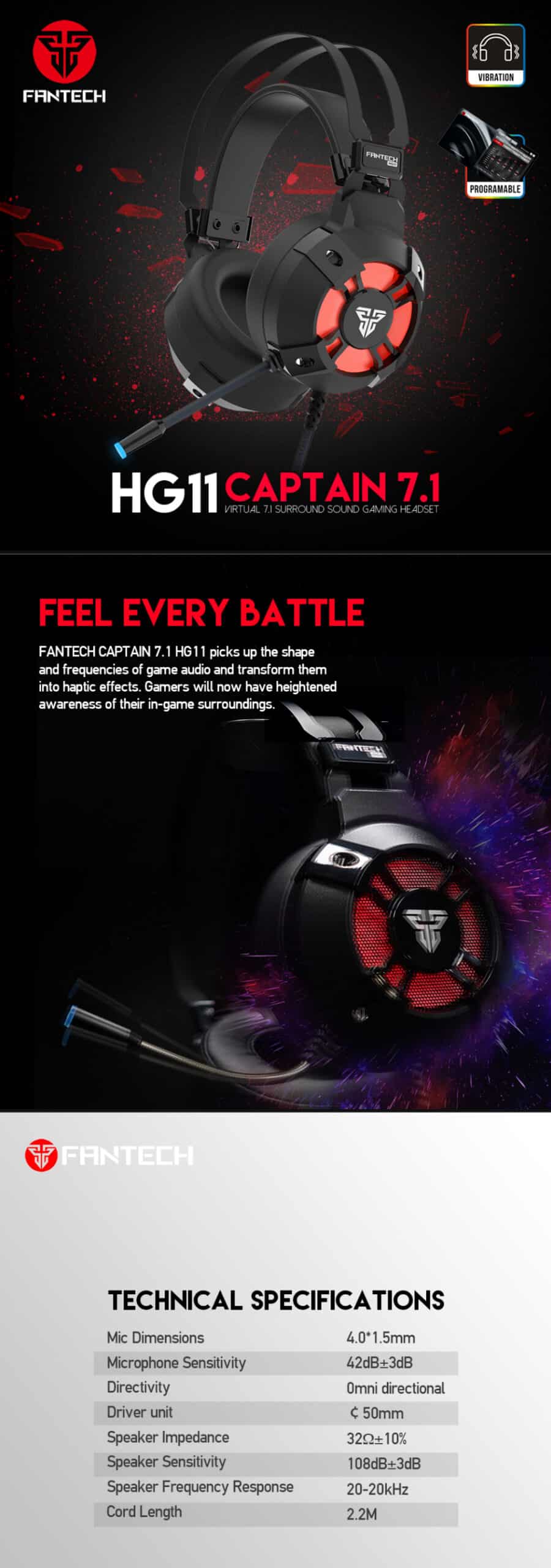 Fantech HG11 Pro Captain 7.1 Surround Gaming Headphone 1 scaled
