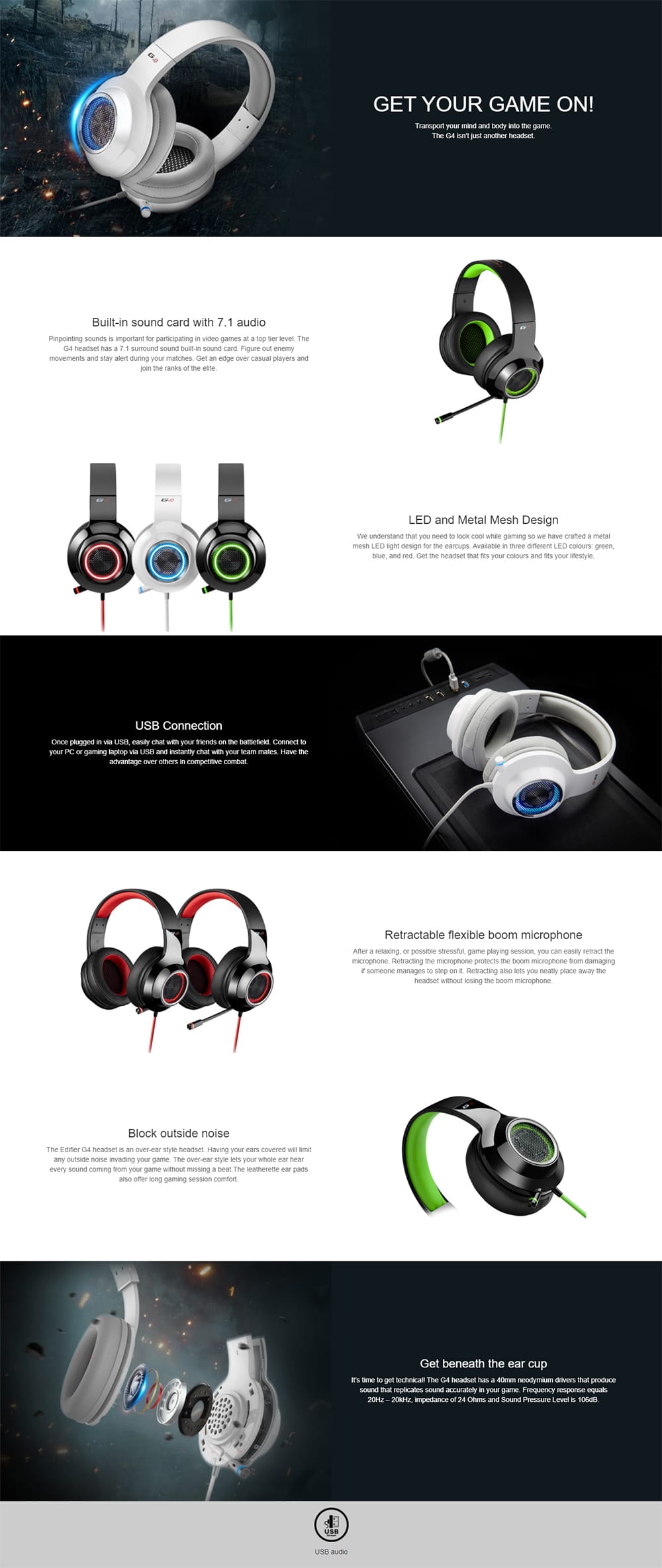 Edifier G4 7.1 Virtual Sound Gaming Headphone 6