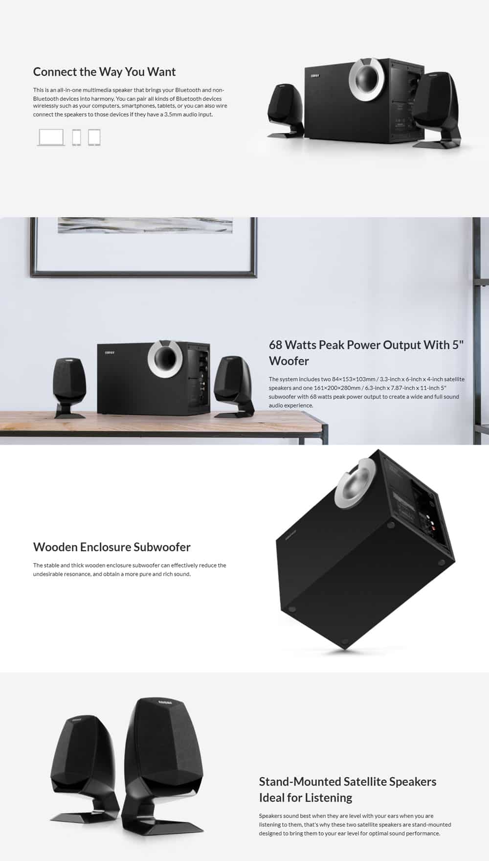 Edifier M201BT 2.1 Bluetooth Speaker 1 1