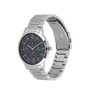 Titan NM1769SM01 Workwear Blue Dial Stainless Steel Strap Watch