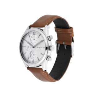 Titan 1805SL04 Workwear Watch with White Dial Leather Strap 5