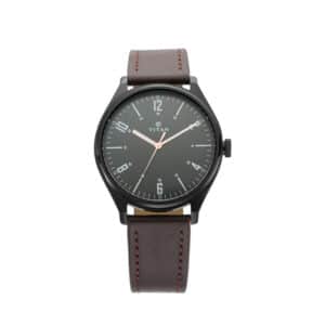 Titan NM1802NL01 Workwear Black Dial Brown Leather Strap Watch