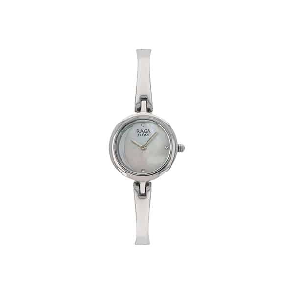 Titan Raga NK2553SM01 Moonlight White Dial Metal Watch