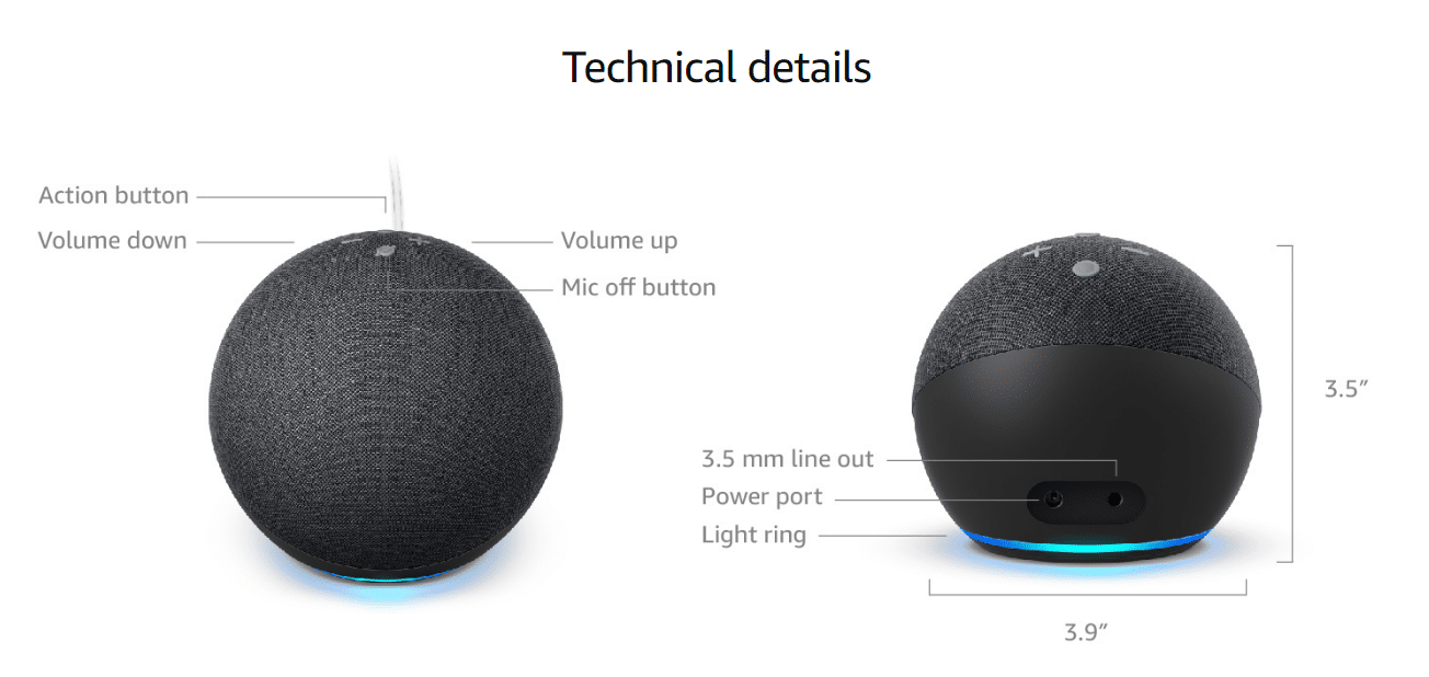 Amazon Echo Dot 4th Gen Smart Speaker with Alexa Charcoal 1 2