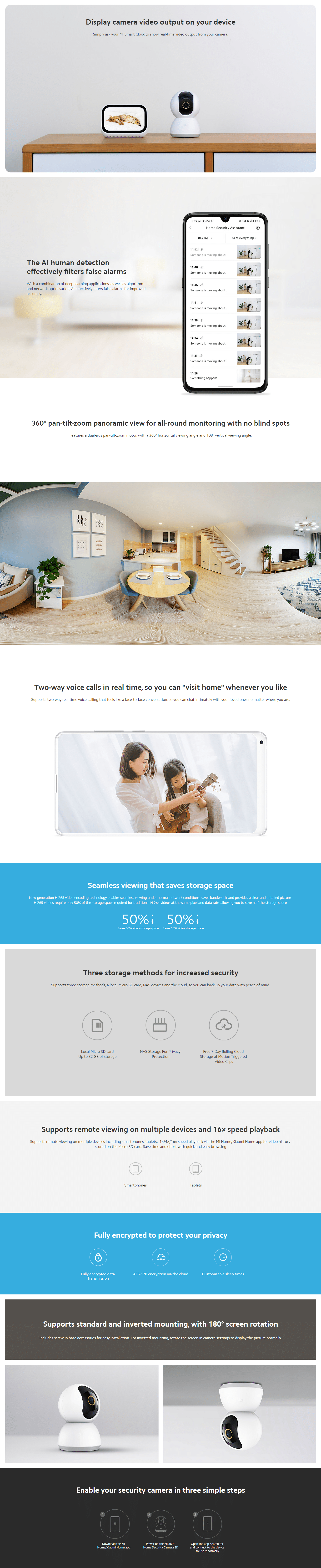 Xiaomi Mi 360° Home Security Camera 2K (MJSXJ09CM) 1 (2) Xiaomi Mi 360° Home Security Camera 2K MJSXJ09CM 1 2