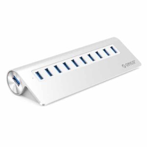 Orico Aluminum Alloy 10 Port USB3.0 Slope Design HUB M3H10 V1 Silver 2