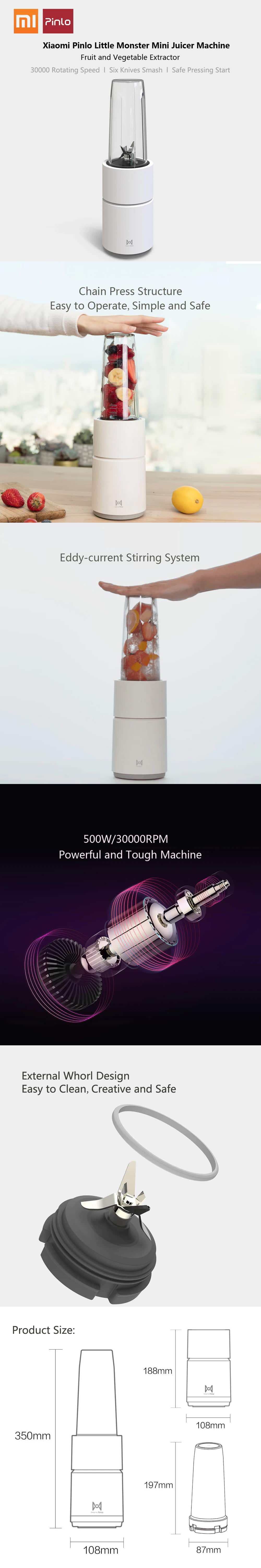 Xiaomi Pinlo Blender Mini Portable Juicer 5