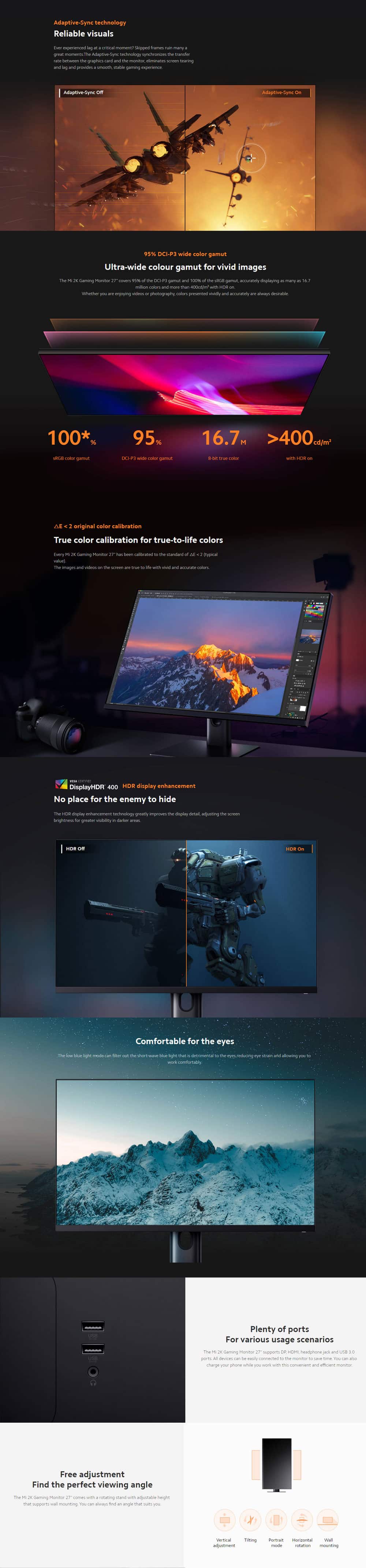 Xiaomi XMMNT27HQ 27 Inch QHD 165Hz Gaming Monitor 13