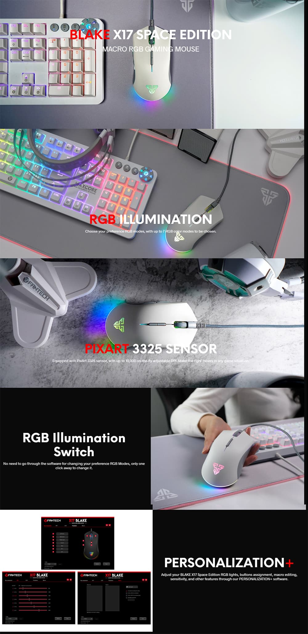 Fantech X17 Blake Space Edition RGB Wired Gaming Mouse 2