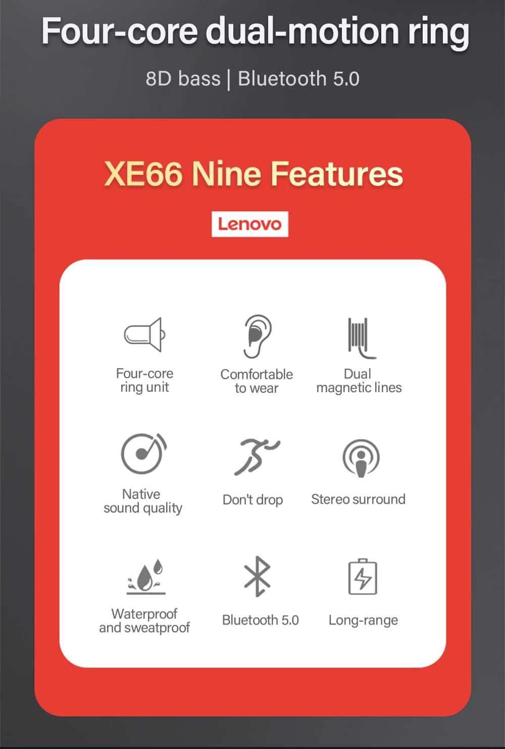 Lenovo XE66 In Ear Wireless Earphone 2 1