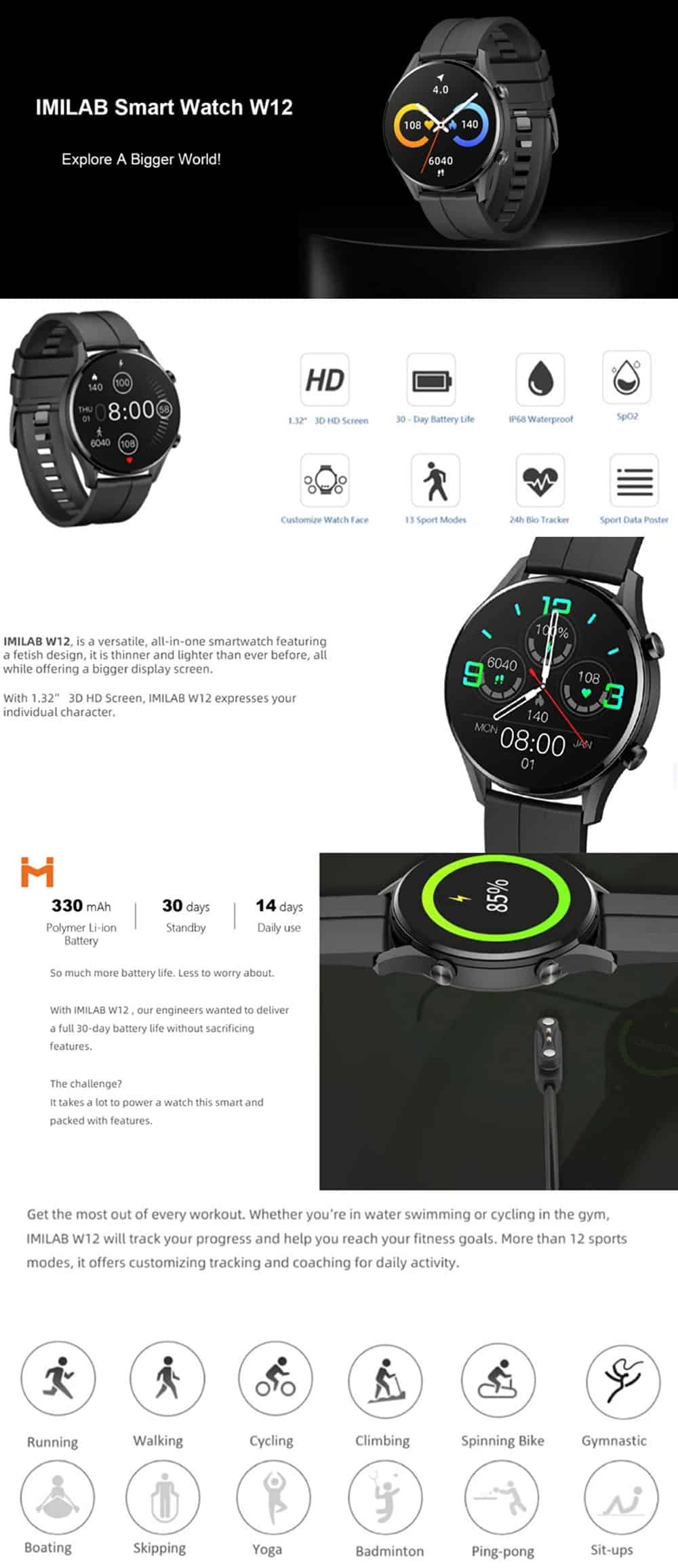 Xiaomi IMILAB W12 Smart Watch 1