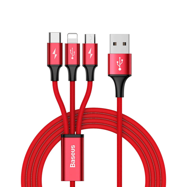 Baseus Rapid Series 3 in 1 Cable 1.2M MicroType CiP red
