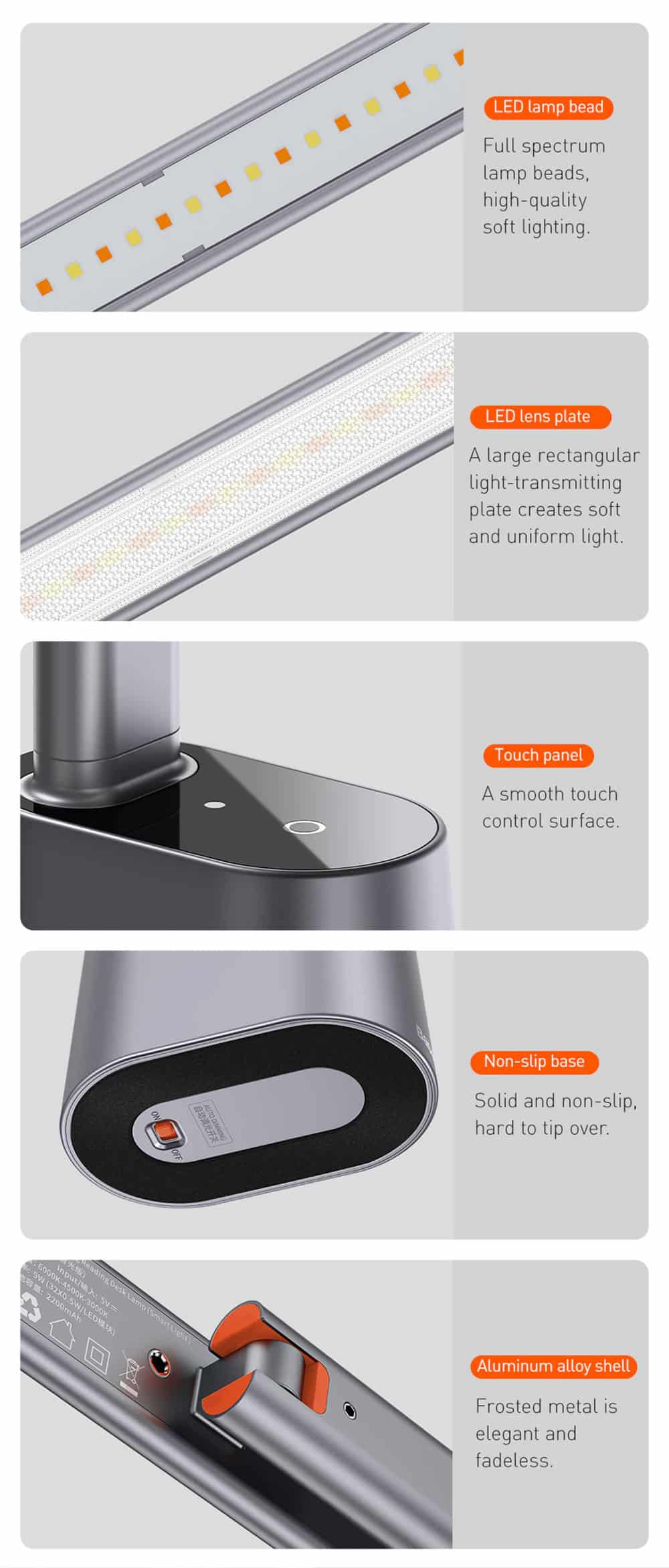 Baseus Smart Eye Series Rechargeable Folding Reading Desk Lamp Smart Light 5