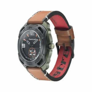 Fastrack NN3192AL01 All Nighters Dark Grey Dial Leather Strap Watch