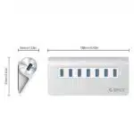 Orico Aluminum Alloy 7 Port USB3.0 HUB with 30W Power Adapter (M3H7-V1-EU) - Image 3