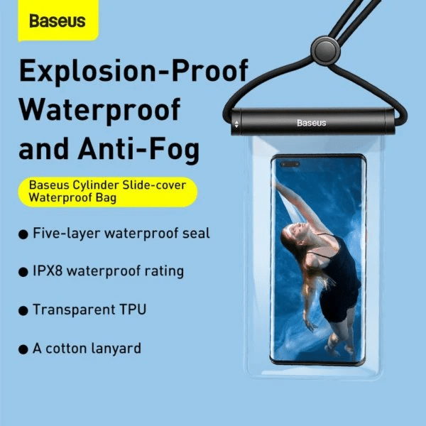 Bases Cylinder Slide Cover Waterproof Bag for Phone 5