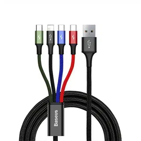 Baseus 4 in 1 Rapid Series Cable (2 Type C, 1 Lightning, 1 Micro USB)