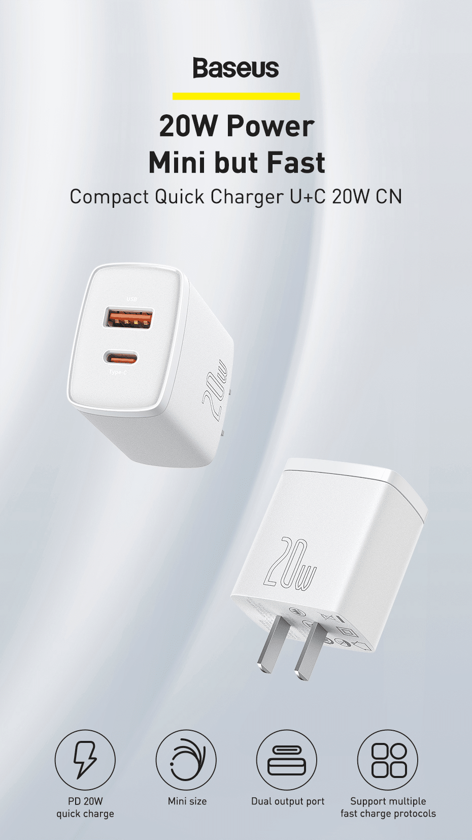 Baseus Compact Quick Charger UC 20W CN CCXJ 01 4