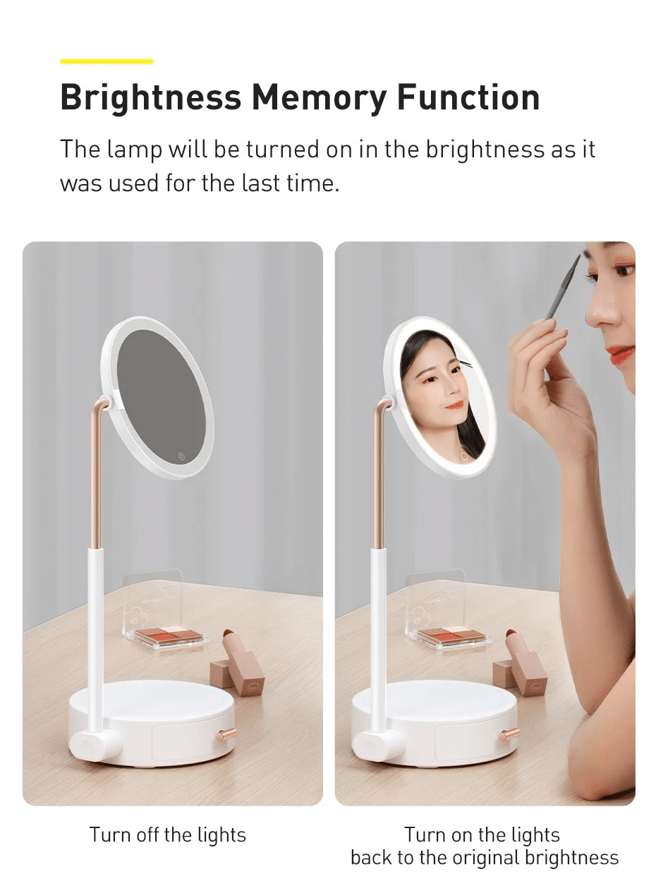 Baseus Smart Beauty Series Lighted Makeup Mirror with Storage Box DGZM 02 13