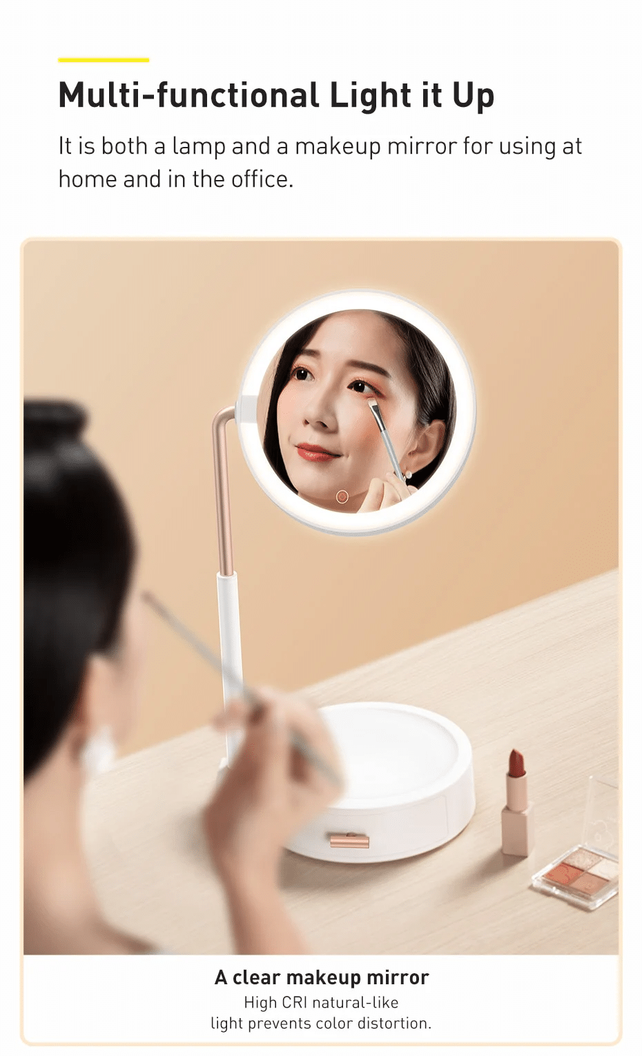 Baseus Smart Beauty Series Lighted Makeup Mirror with Storage Box DGZM 02 4