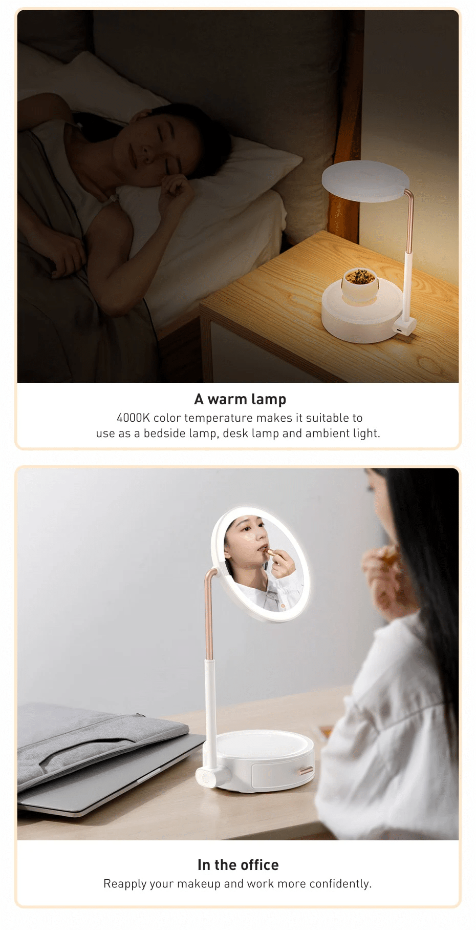 Baseus Smart Beauty Series Lighted Makeup Mirror with Storage Box DGZM 02 5