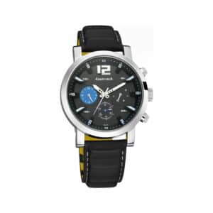 Fastrack 3227SL01 Fastfit Black Dial Leather Strap Watch