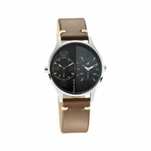 Fastrack 3237SL03 Tripster Black And Grey Dial Leather Watch