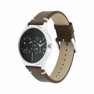 Fastrack 3237SL03 Tripster Black And Grey Dial Leather Watch