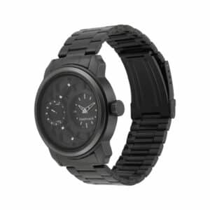 Fastrack NN3147KM01 Black Dial Black Stainless Steel Watch