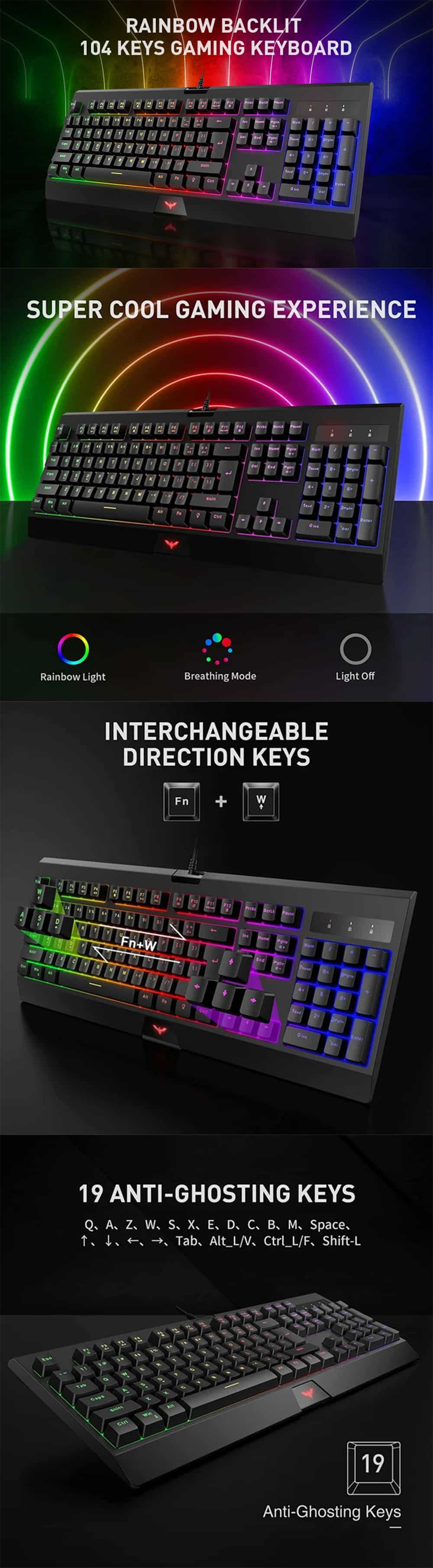 Havit KB858L RGB Backlit Mechanical Gaming Keyboard 2
