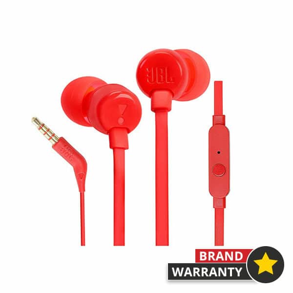 JBL TUNE 110 In Ear Headphones Red