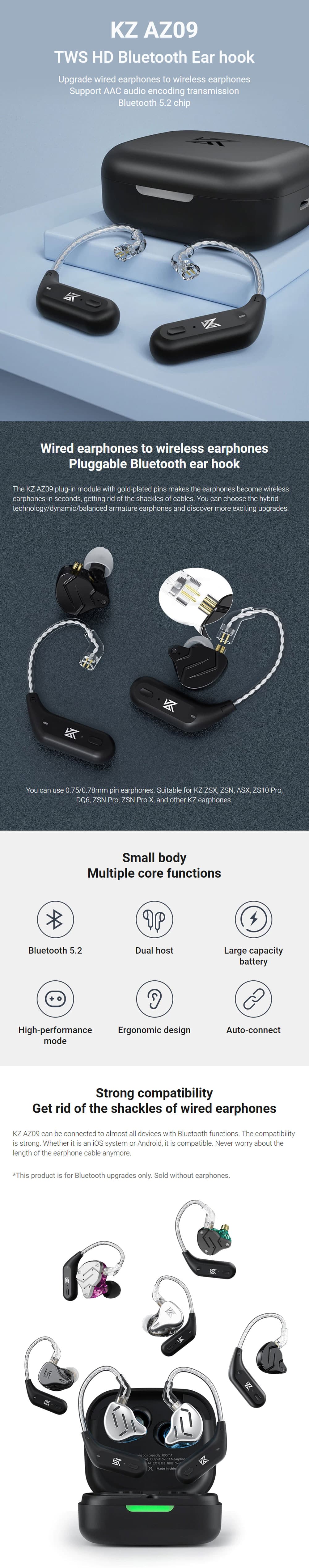 KZ AZ09 TWS HD Bluetooth Ear Hooks 1
