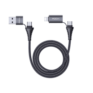 ROCK R12 PD 3A 4 in 1 Fast Charging Braided Cable