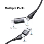 ROCK R12 PD 3A 4 in 1 Fast Charging Braided Cable - Image 2