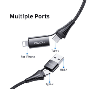 ROCK R12 PD 3A 4 in 1 Fast Charging Braided Cable 3