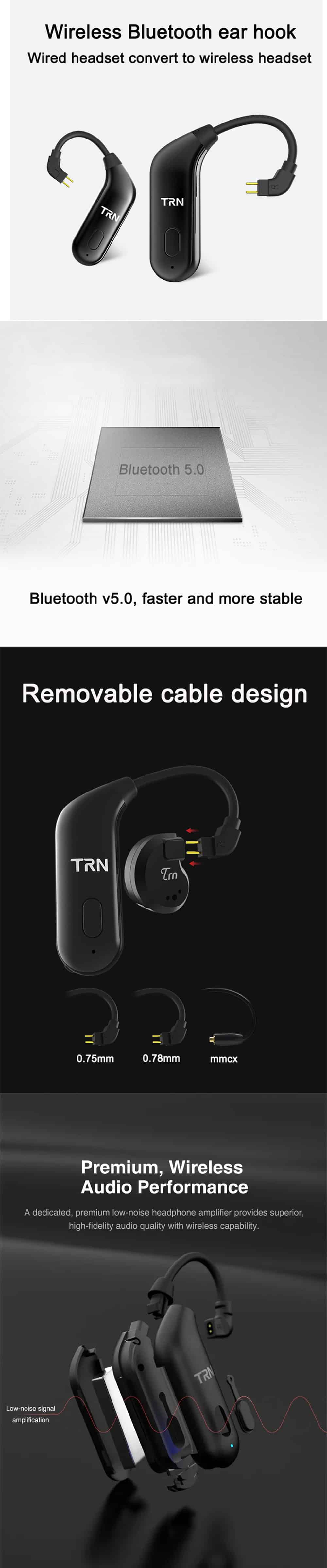 TRN BT20 Bluetooth 5.0 Wireless Adapter 0.78mm Connector 2