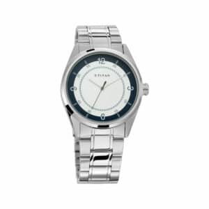 Titan 1729SM04 Workwear White Dial Steel Watch